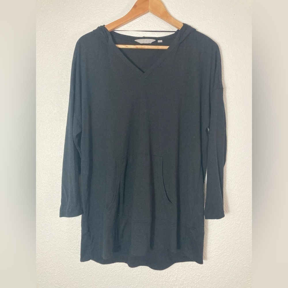 Harmony Balance black hood sweater Large athletic athleisure lounge wear